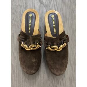 Tory Burch Women's Jessa Suede Clogs 9.5 Damaged